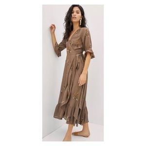 ISO Anthropologie x Let Me Be Beaded Wrap Dress
